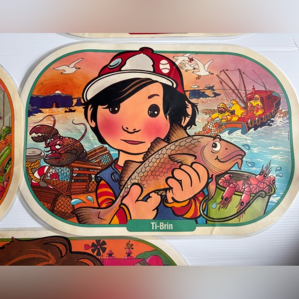 Passe-Partout Canada Retro TV Kids Placemats Set of 7 - Picture 4 of 12